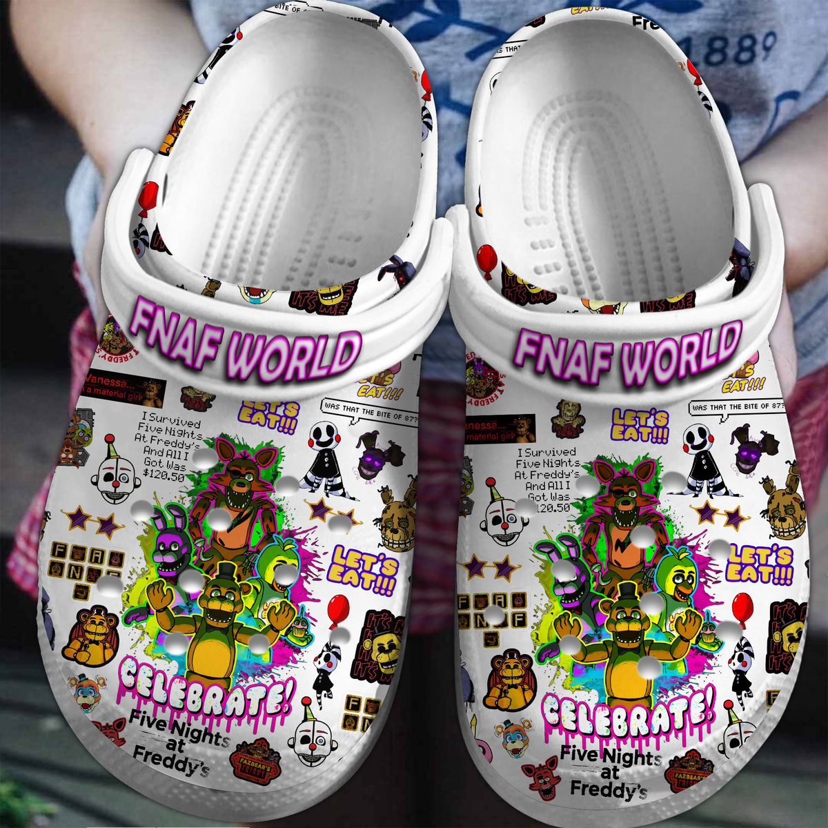 Fnaf World Game Crocs Crocband Clogs Shoes Comfortable For Men Women and Kids