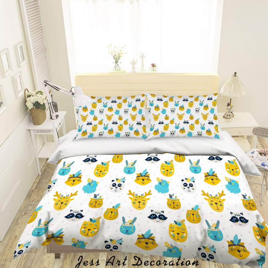 3D Cartoon Animal Quilt Cover Set Bedding Set Duvet Cover Pillowcases SF56