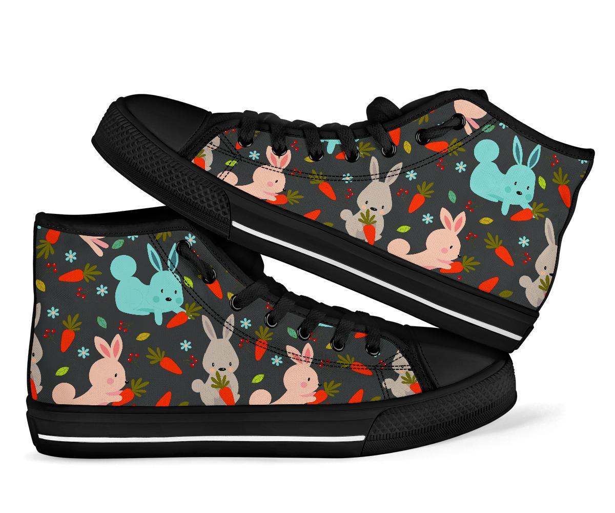 Carrot Rabbit Bunny Pattern Print Men Women’S High Top Shoes