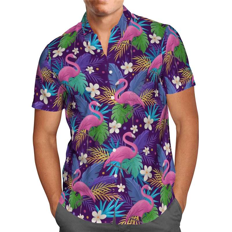 Flowers Flamingo Purple Unique Design Unisex Hawaii Shirt For Men And Women Ha6995