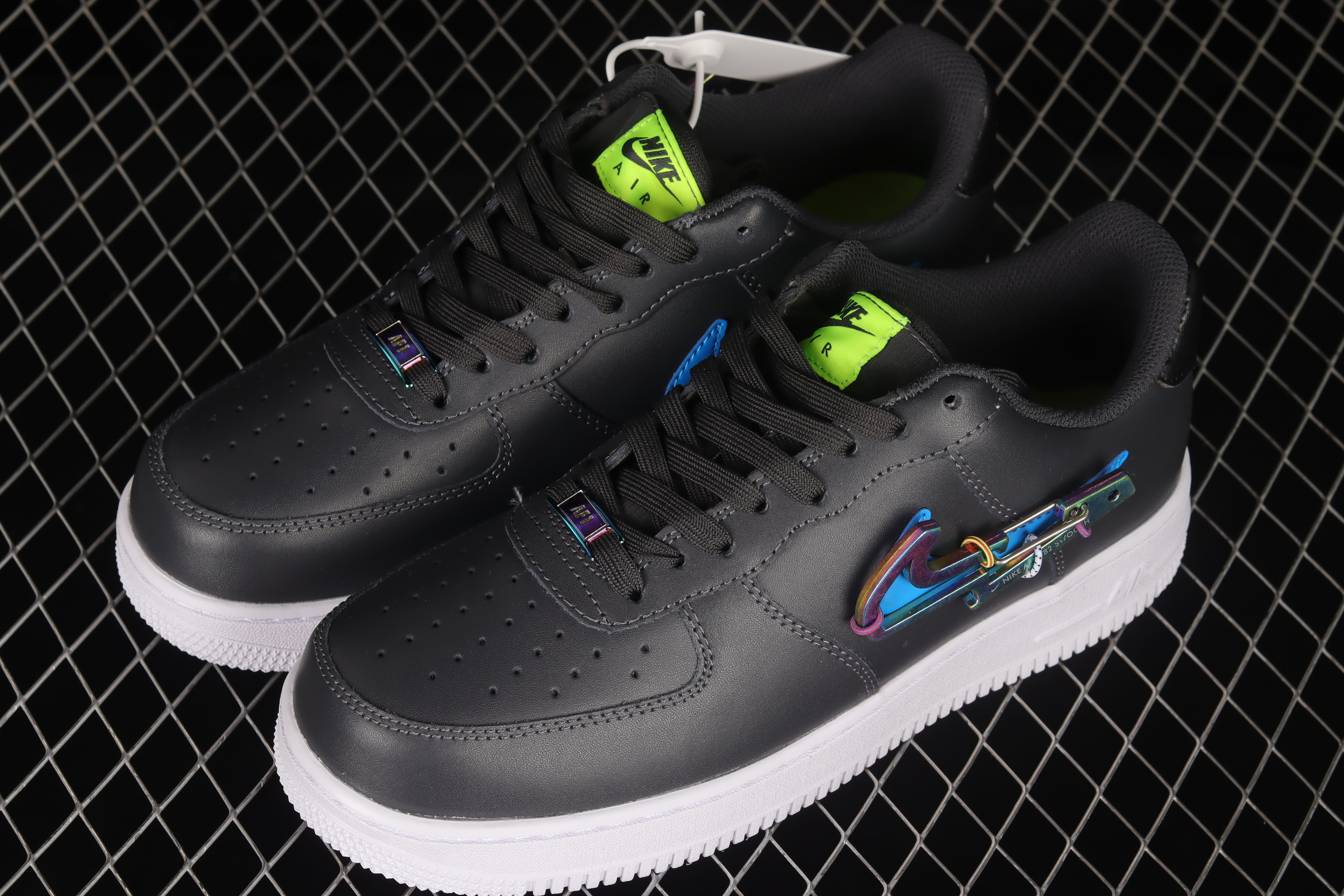 Nike Air Force 1 Low Black Carabiner Shoes Sneakers, Men SNK191349882