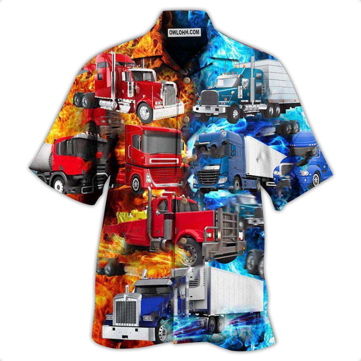 Truck Keep On Trucking Driver Cool And Hot – Hawaiian Shirt  – Owl Ohh