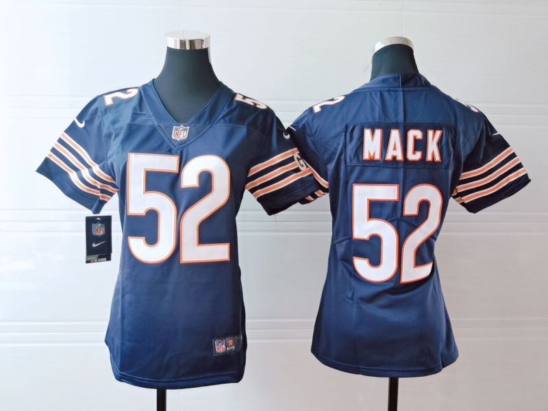 Chicago Bears Khalil Mack #52 NFL 2020 Navy Womens Jersey