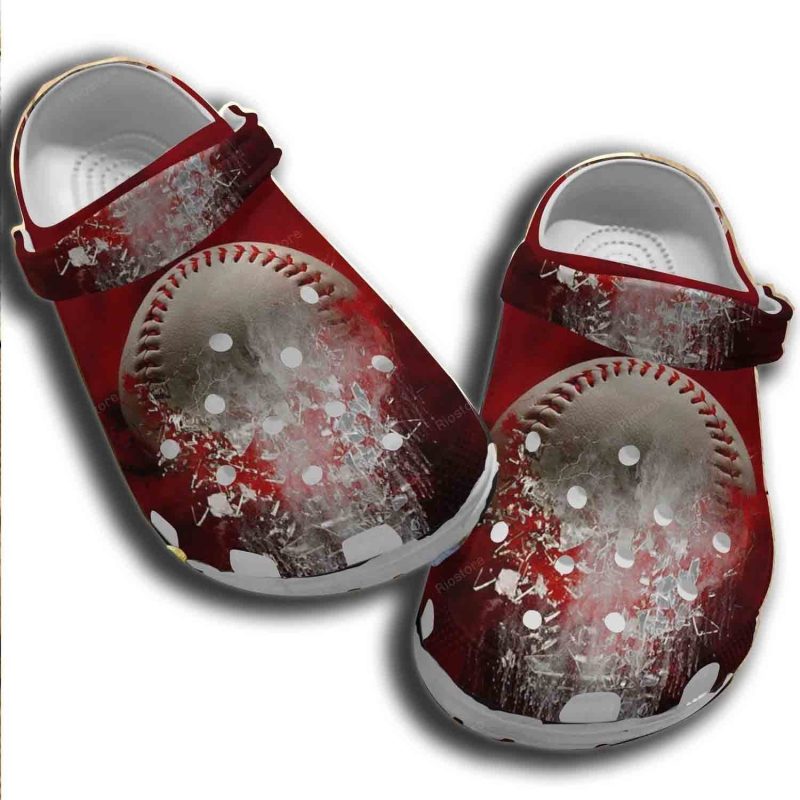 Baseball On Fire Shoes Clogs For Batter Girl-Cool Baseball Custom Shoes Clogs