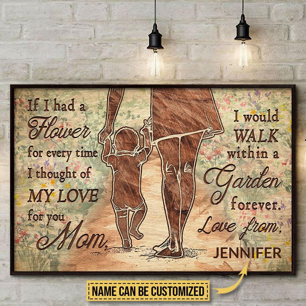 Aeticon Gifts Personalized Gardening If I Had A Flower Canvas Mom Dad Gift Home Decor