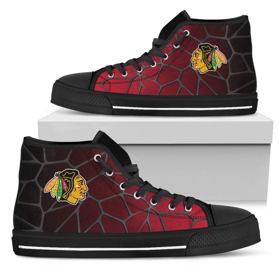 Colors Air Cushion Chicago Blackhawks Gradient High Top Shoes