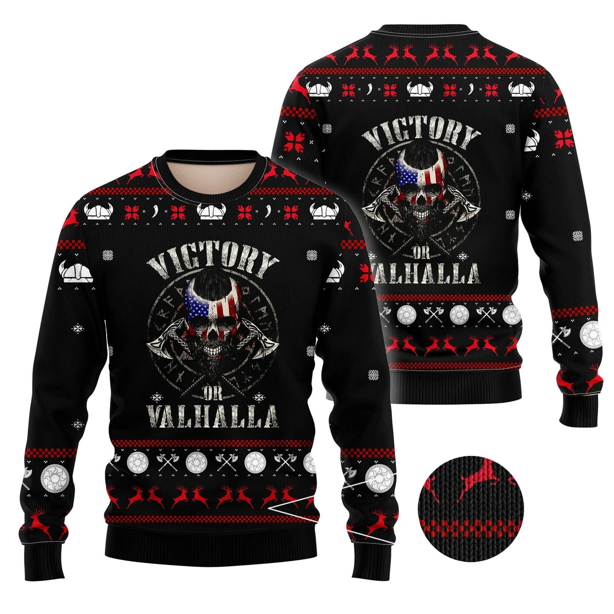 Victory Or Valhalla Ugly Christmas Sweater