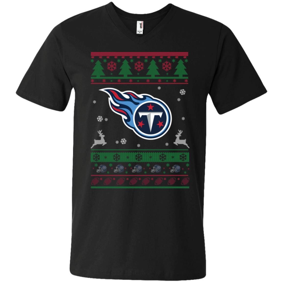 Tennessee Titans Logo Football Teams Ugly Christmas Sweater Men V-Neck T-Shirt