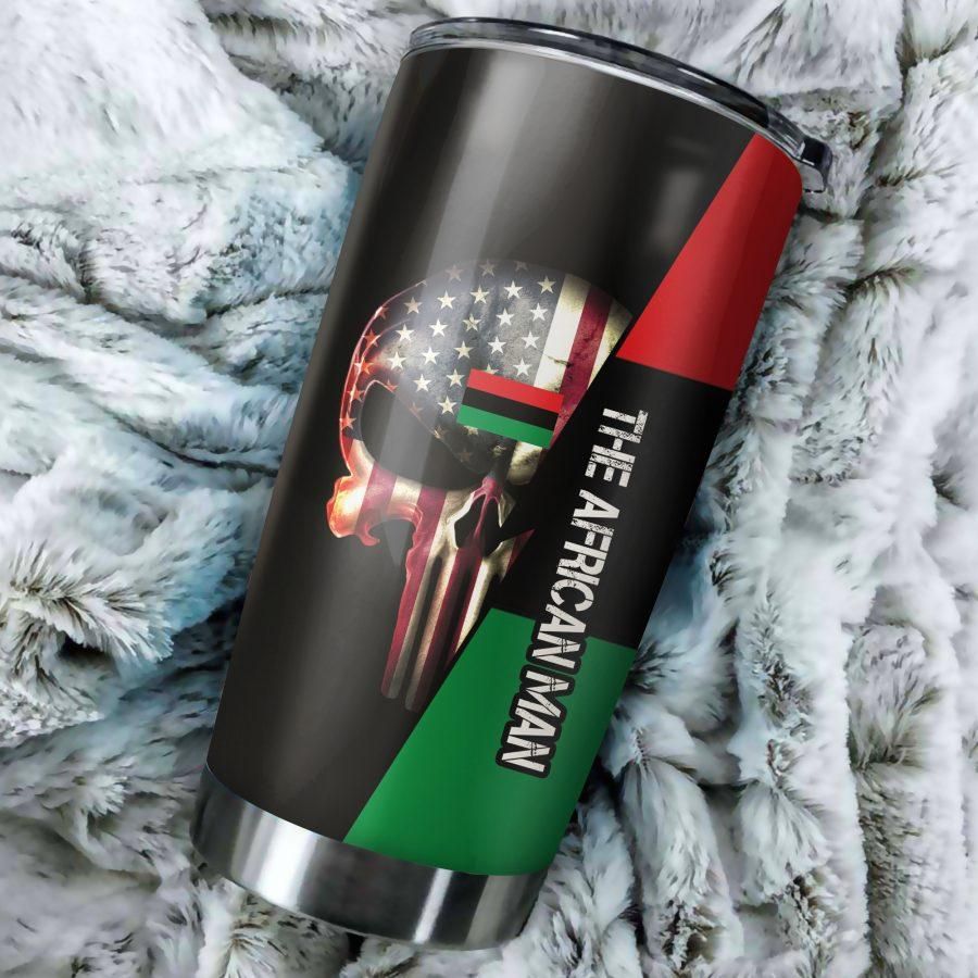 The African Man Stainless Steel Personalized Stainless Steel Tumbler Customize Name, Text, Number Dmeuz