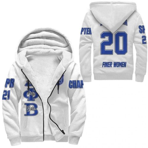 Zeta Phi Beta ( White ) Sherpa Hoodies