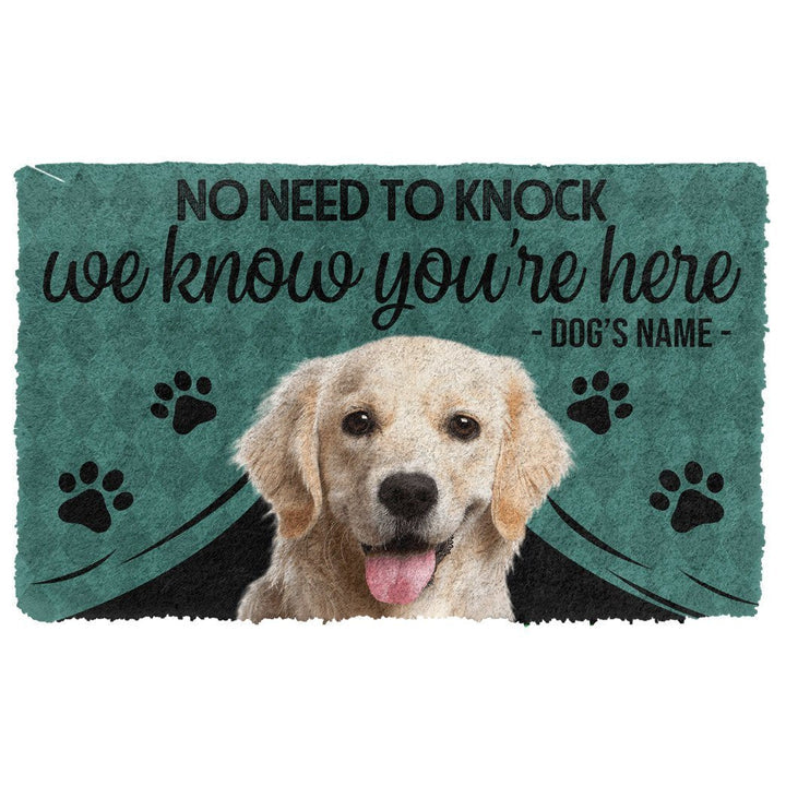 Waybackapparel Labrador Retriever We Know Youre Here Custom Name 3D Doormat