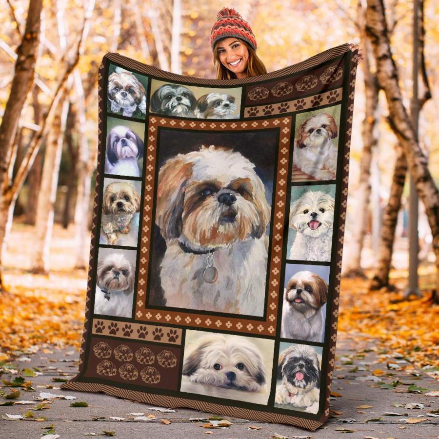 Watercolor Shih Tzu Fleece Blanket Dog Lover Gift Idea H191111 – Amelio ...