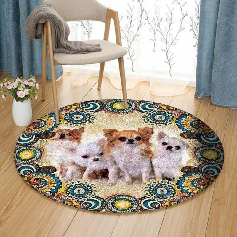 Chihuahua Dog Round Rug Fbud NTD141298173