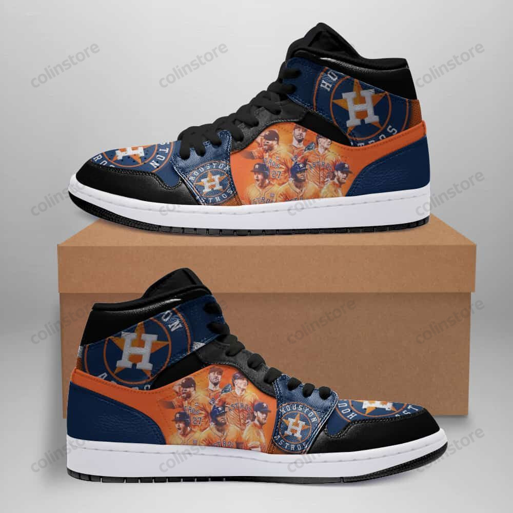 Houston Astros 03 Air Jordan 1 Sport Custom Sneakers