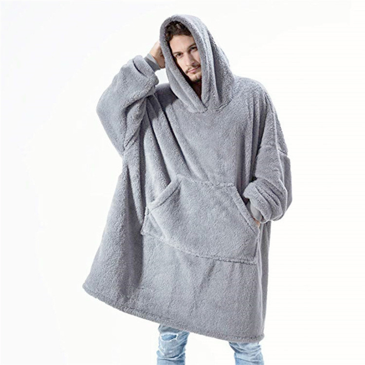 Winter Warm Hoodies Blanket with Sleeves Oversized Women Men Pullovers Thicken Fleece Giant Blanket Hoodies Pull Femme alx