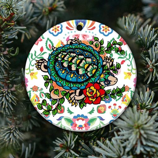 Turtle Ornament Day Of The Dead Dia De Los Muertos Art Print Animal Ornament