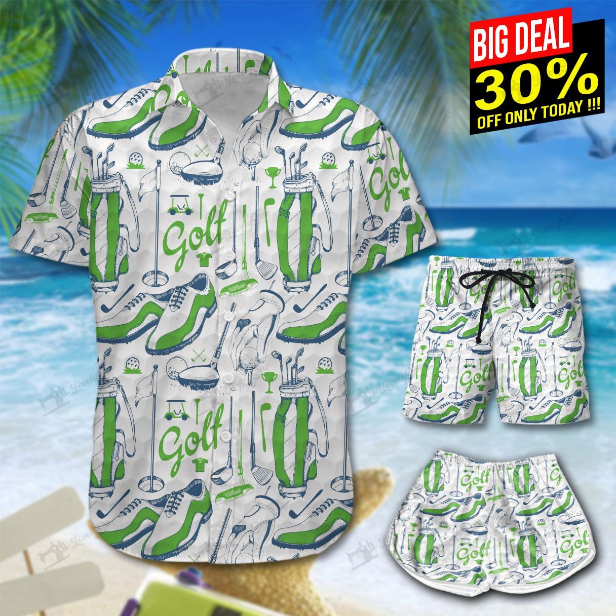 Golf Hawaiian Shirt Shorts Ha63556