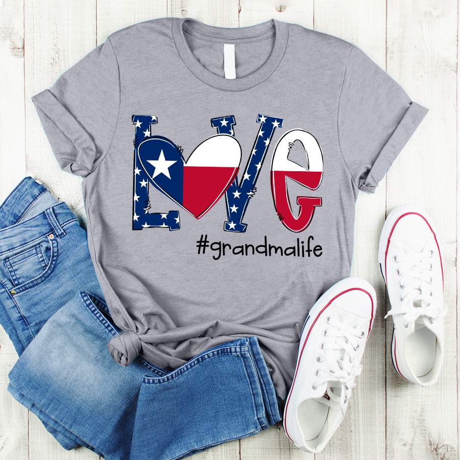 Personalized Love Grandma Life Texas Flag Shirt – Kayli Shop