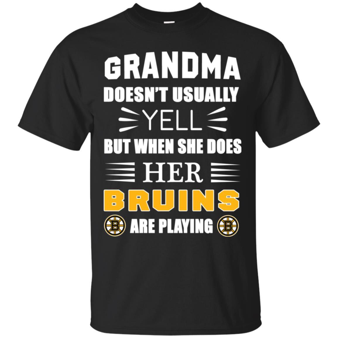 Cool Grandma Doesn’t Usually Yell She Does Her Boston Bruins T Shirts