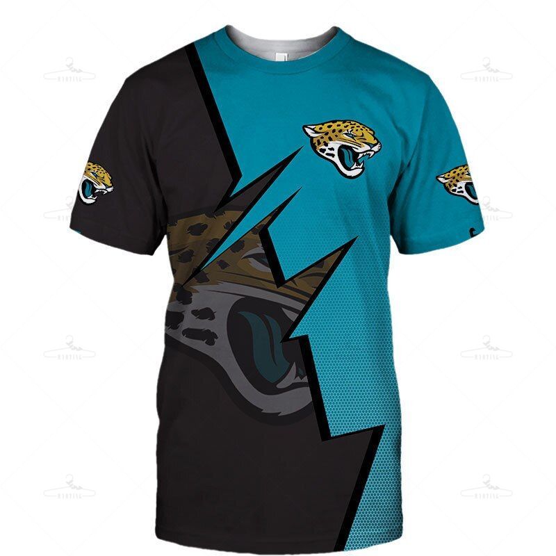 Jacksonville Jaguars T-Shirt Zigzag Graphic Summer Gift S