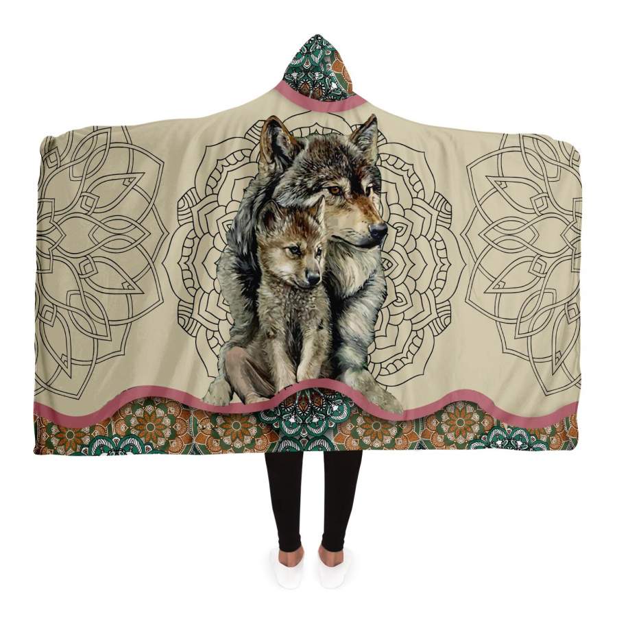 Wolf Mom’s Love Hoodie Blanket