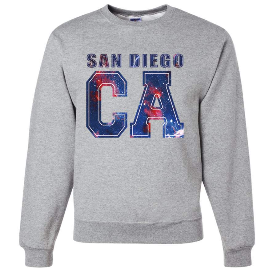 San Diego CA Nebula Crewneck Sweatshirt