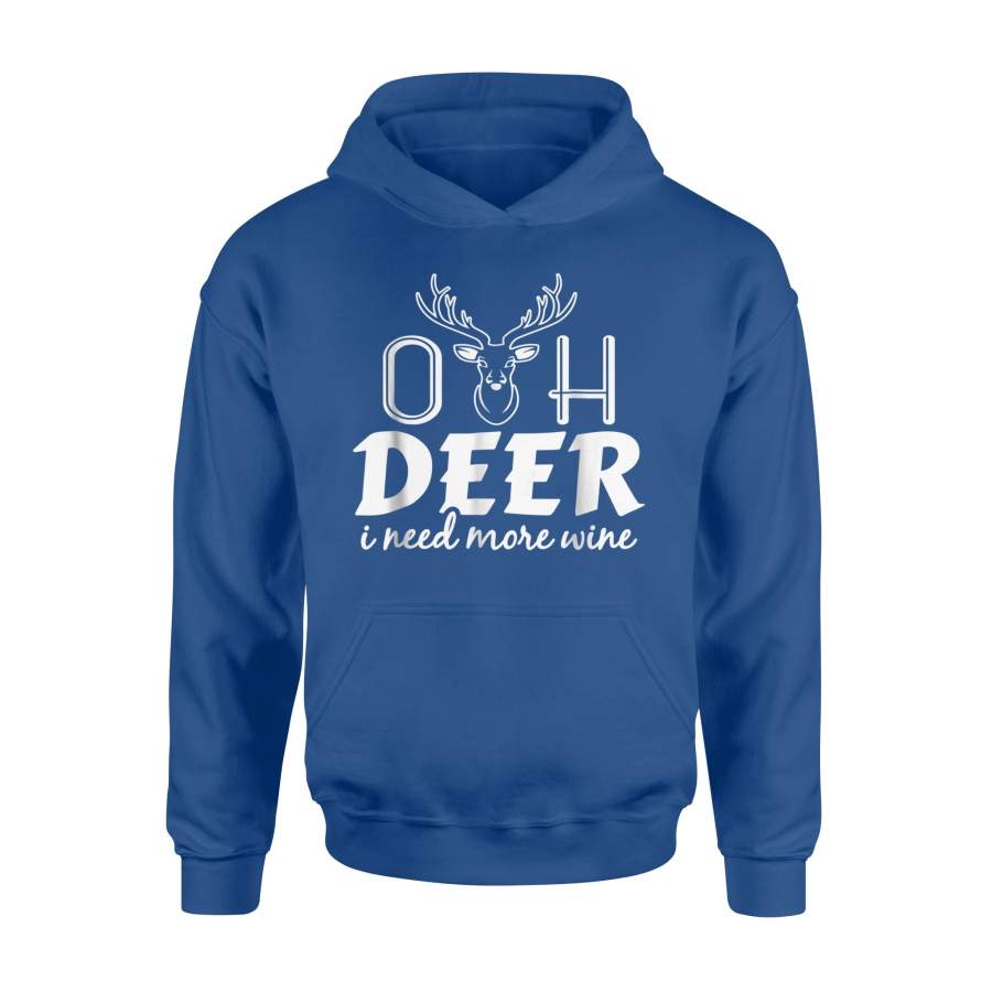 Deer I Need Wine Adult Christmas Costume Hoodie