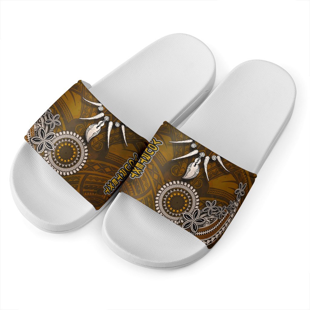 Cook Islands Custom Personalised Slide Sandals – Polynesian Boar Tusk – BN39