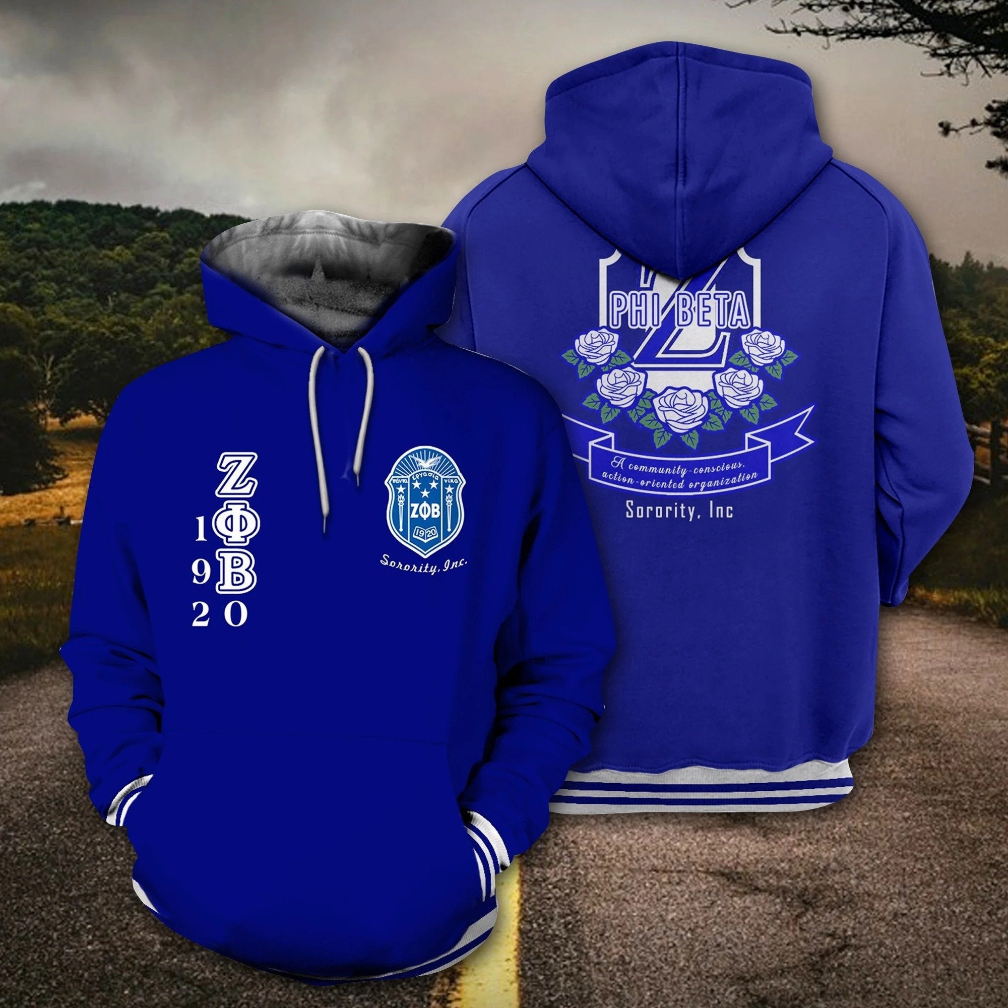 Sorority Hoodie – Shield Of Zeta Phi Beta Flowers Hoodie