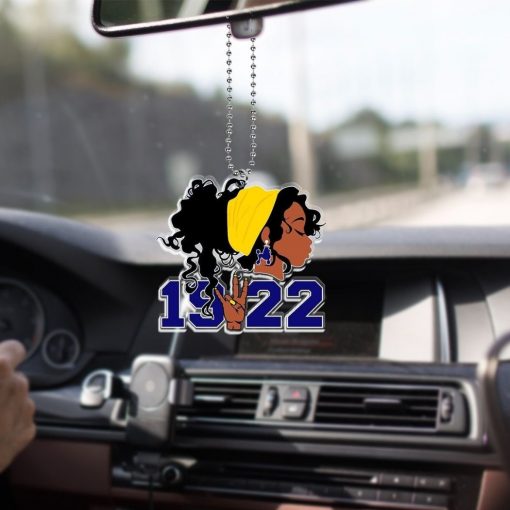 Sigma Gamma Rho 1922 Sgr Girl With Hand Sign Car Hanging Ornament