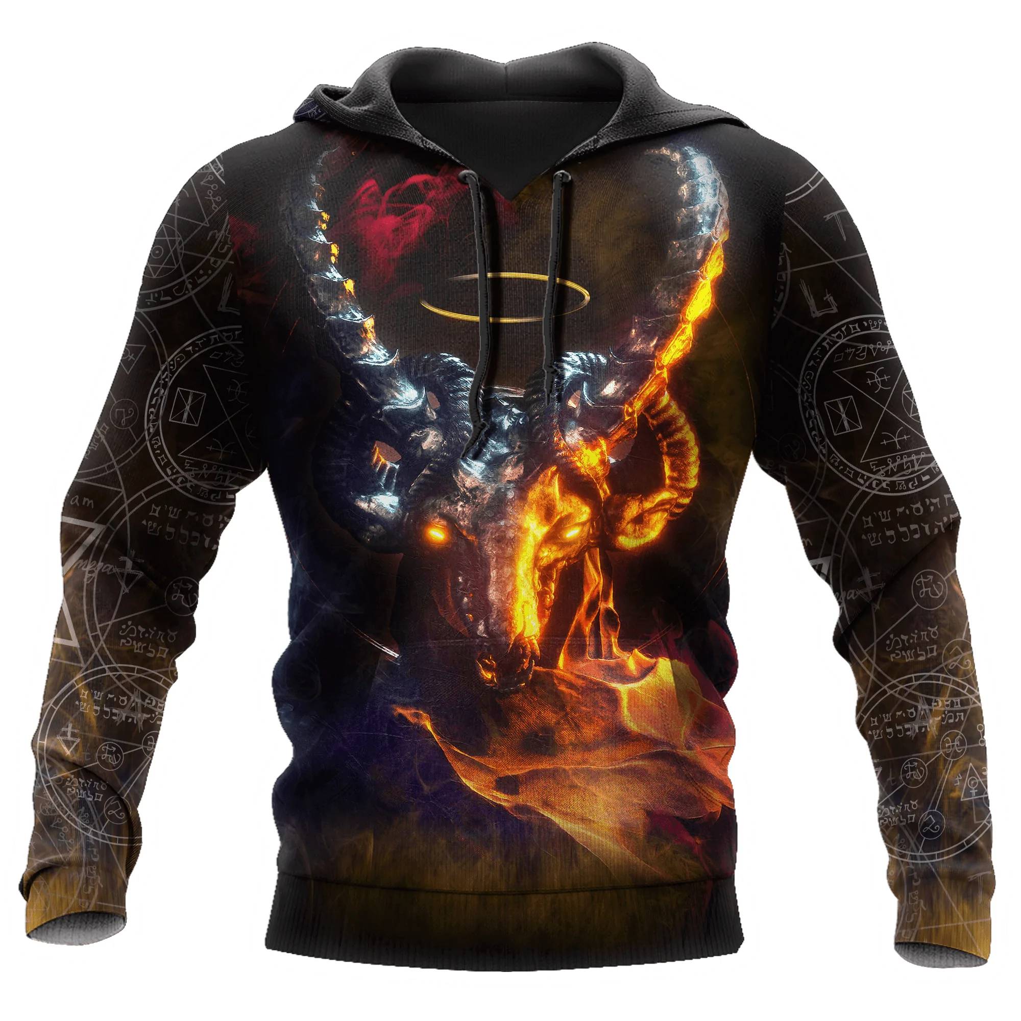 Satanic Skull Hoodie, 3D Satanic Skull With Hoodie, Satanic Skull Gifts