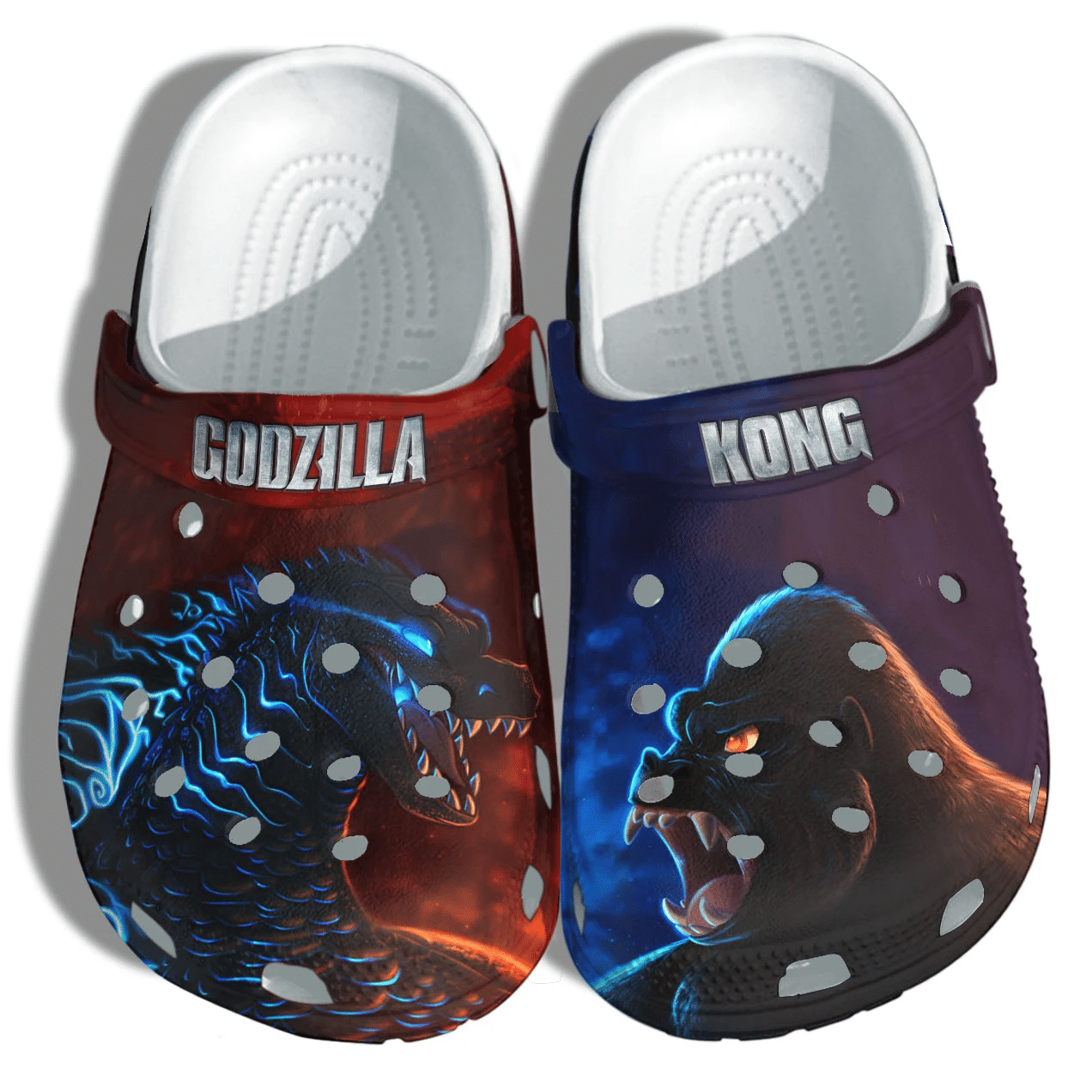 Godzilla Kong Monster Shoes Crocs Funny For Men Women – King Monster Croc Shoes Gifts Fathers Day