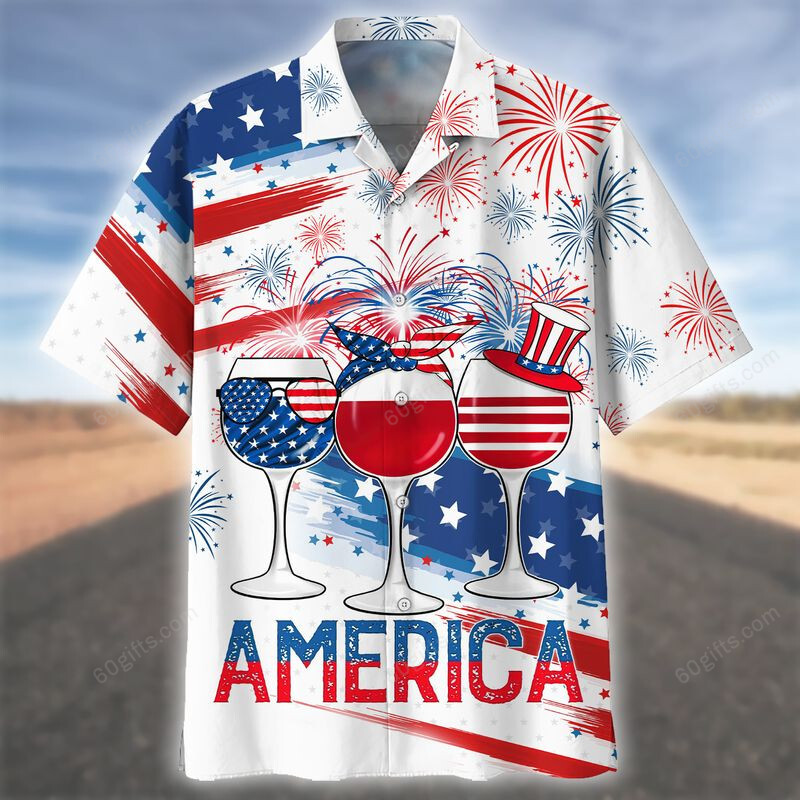 3D Hawaiian Shirt, Hoodie, Zip Hoodie, Hoodie Dress, Sweatshirt Wine Independence Day Usa All Over Print