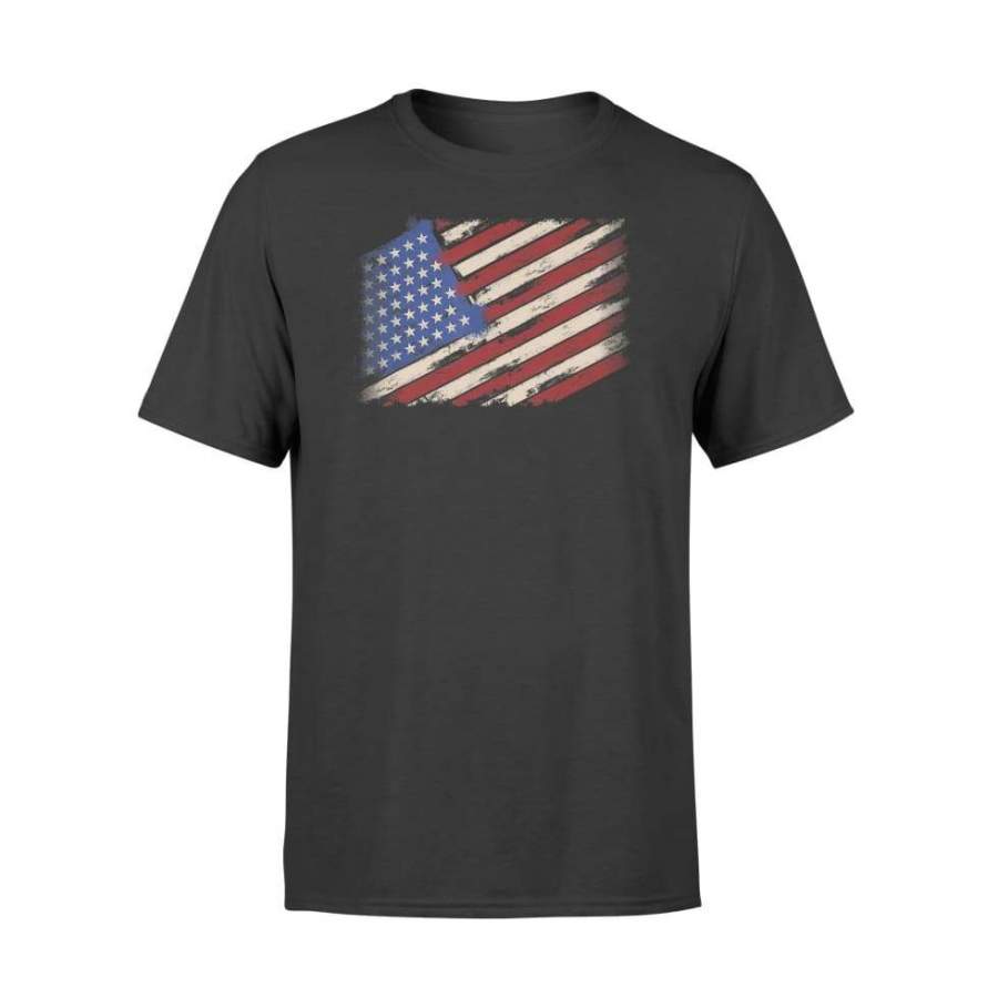 Distressed American Us Flag Vintage Retro look 4th Of July Men – Standard T-shirt