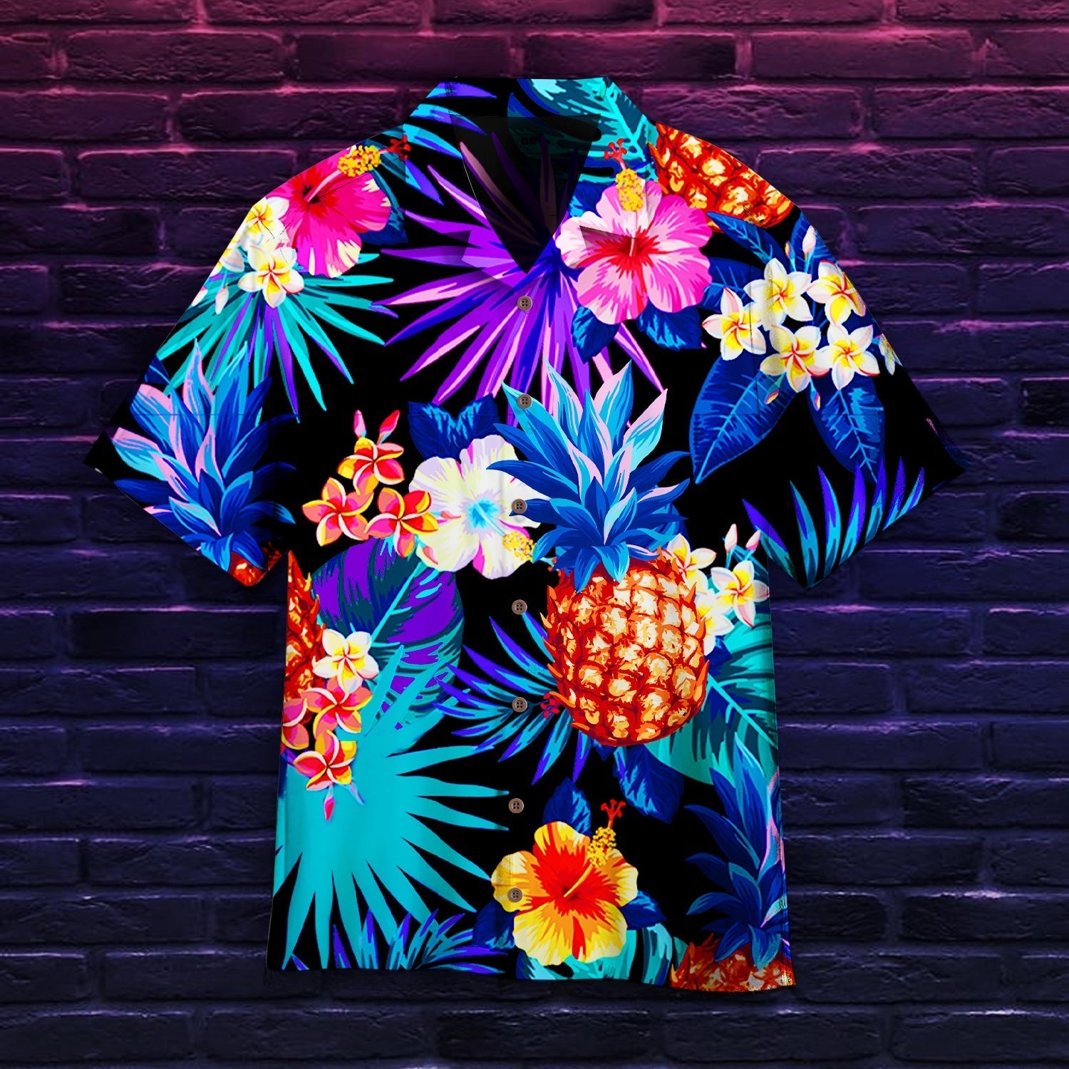 Tropical Neon Aloha Hawaii Shirts For Men And Women Ha22790