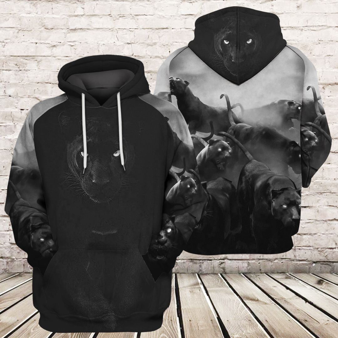 Black Cool King Leopard 3D Printed Sublimation Hoodie Hooded Sweatshirt Comfy Soft And Warm For Men Women S to 5XL CTC15011356