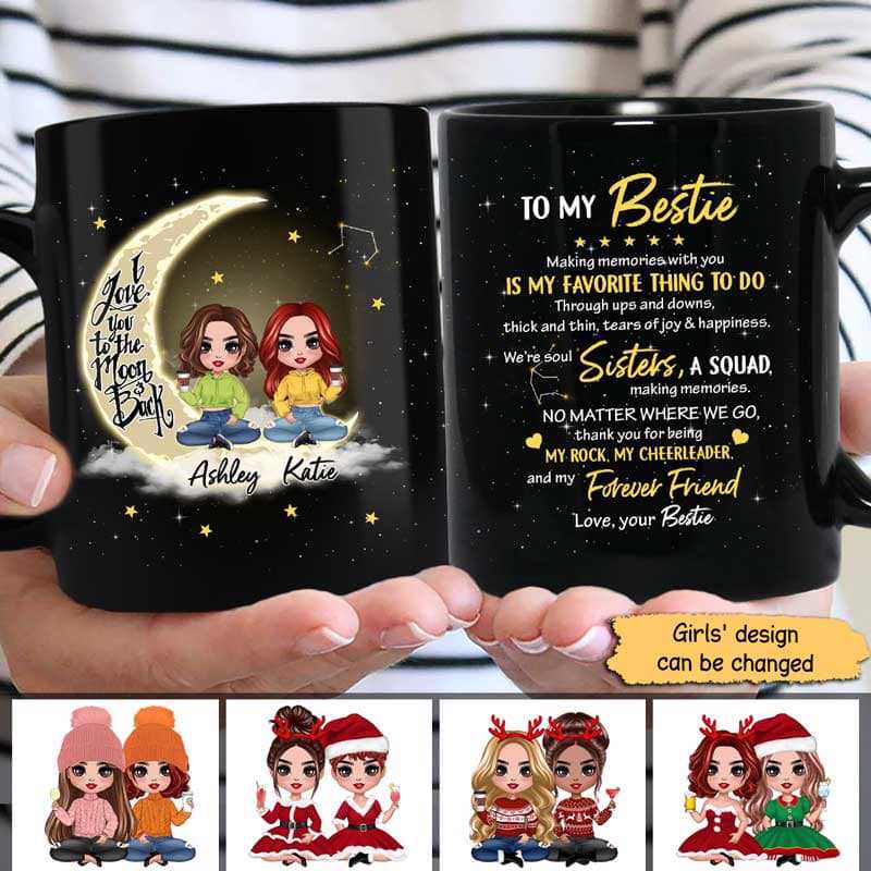 To My Doll Bestie On Moon Personalized Mug