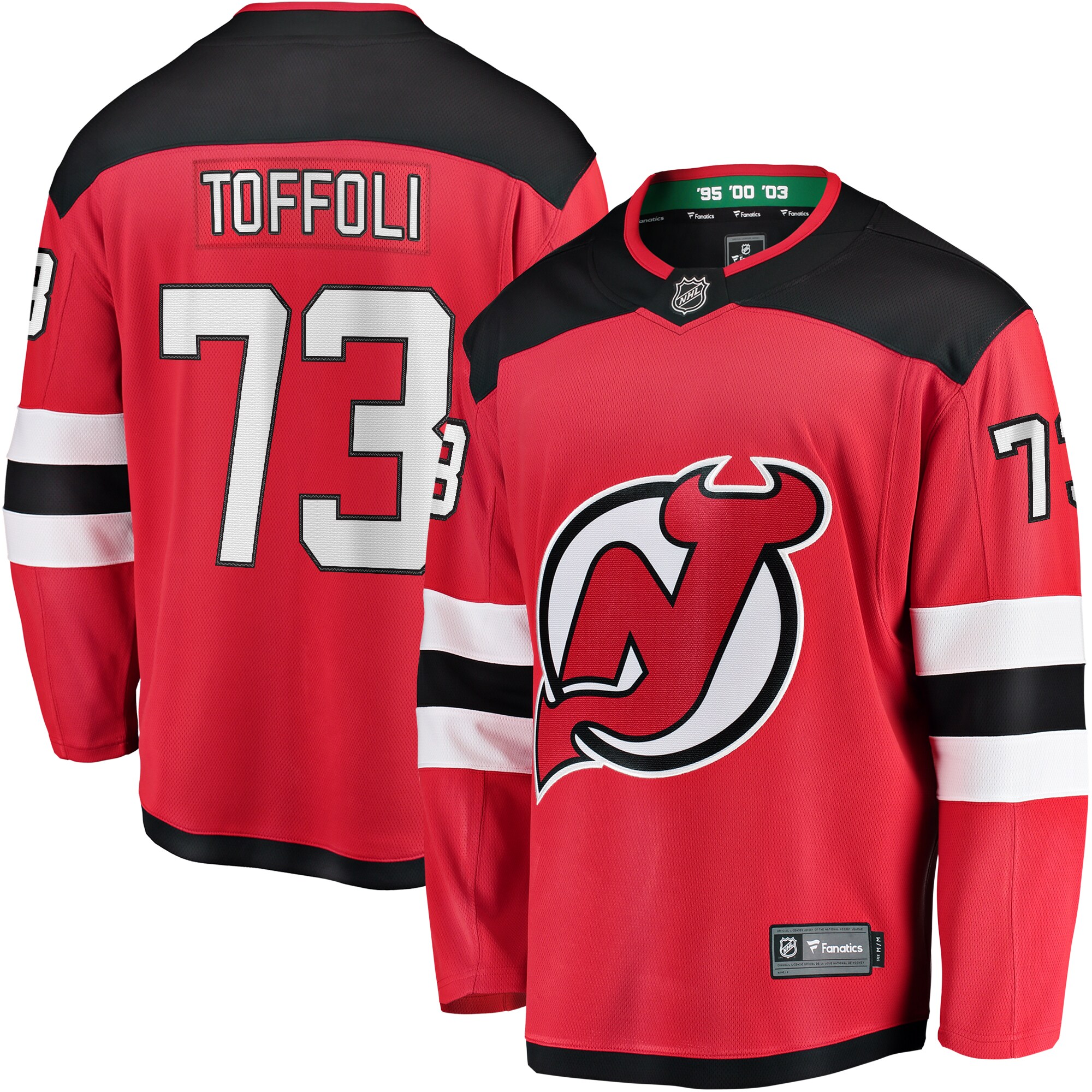 Men's New Jersey Devils Tyler Toffoli Red Home Breakaway Player Jersey