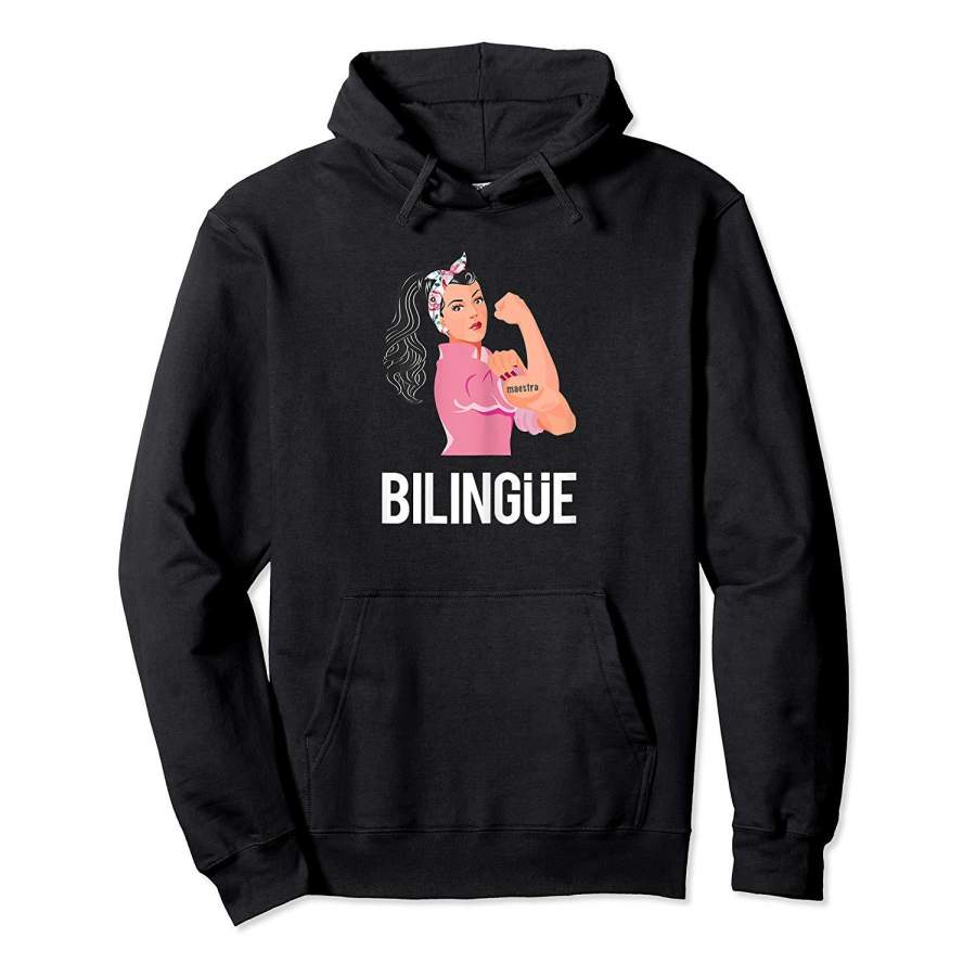 Womens Maestra Bilingue Bilingual Spanish Teacher Gifts Hoodie Premium Tee