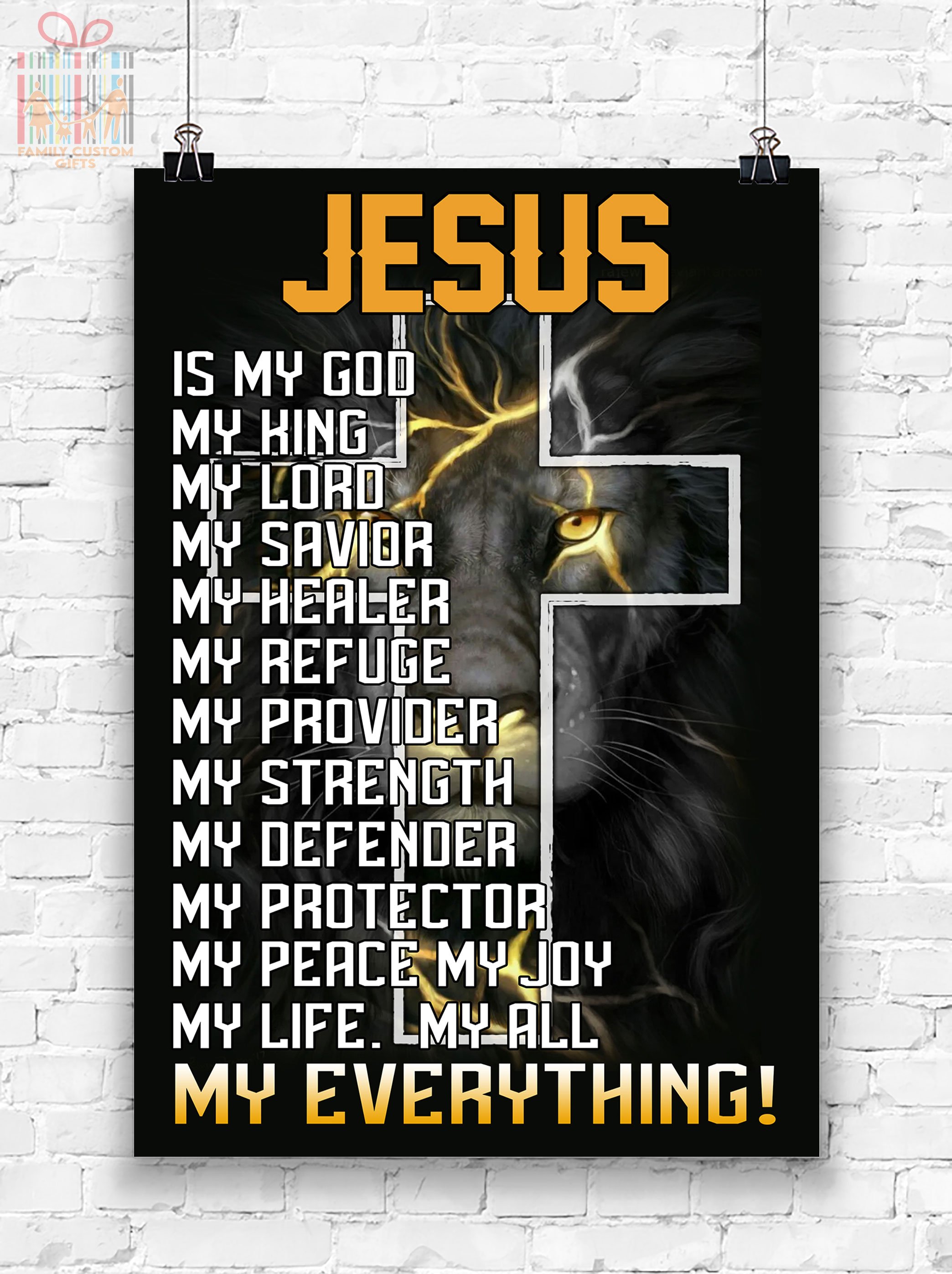 Custom Poster Prints Jesus Is My God Personalized Gifts Wall Art – Gift for Men Women – Poster