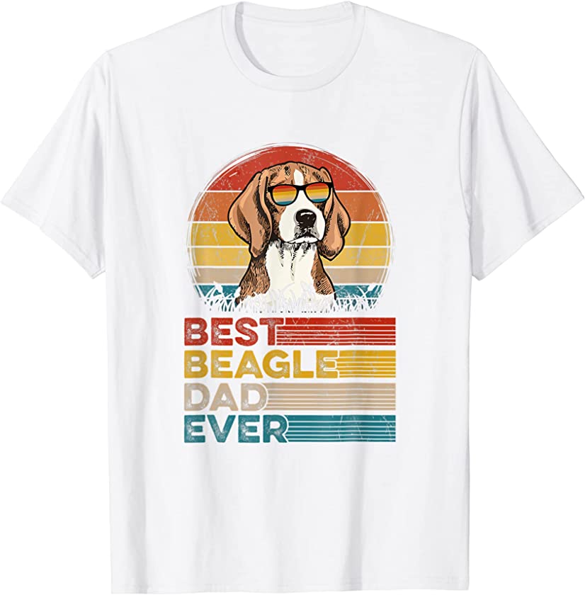 Dog Vintage Best Beagle Dad Ever Fathers Day Puppy Dog Dad T-Shirt