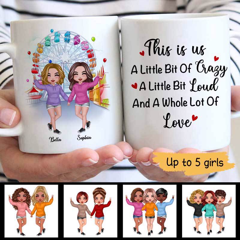 Doll Hoodie Besties Best Friends In The Amusement Park Personalized Mug