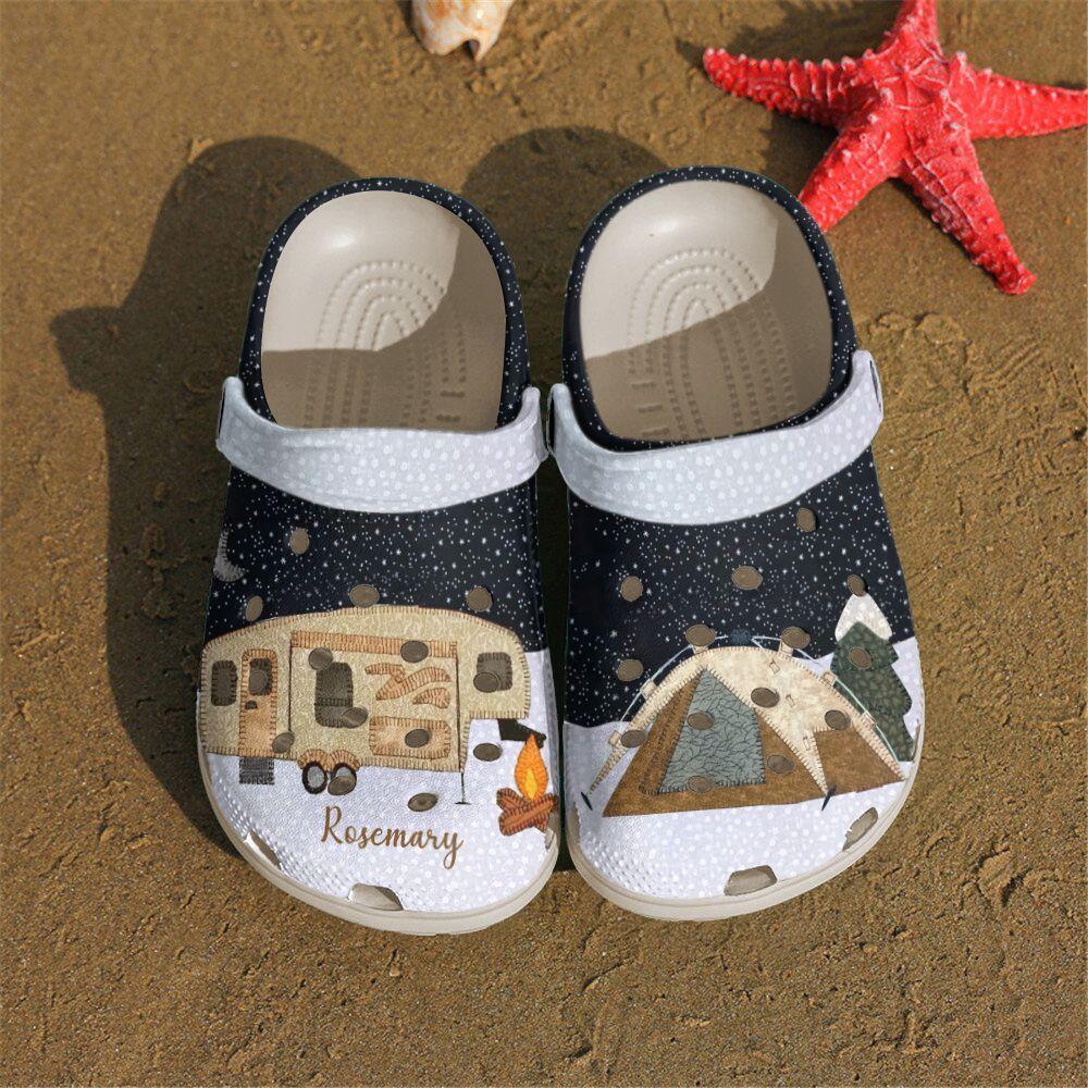 Camping Personalized Clog, Custom Name, Text Winter Camping, Fashion Style For Women, Men, Kid, Print 3D