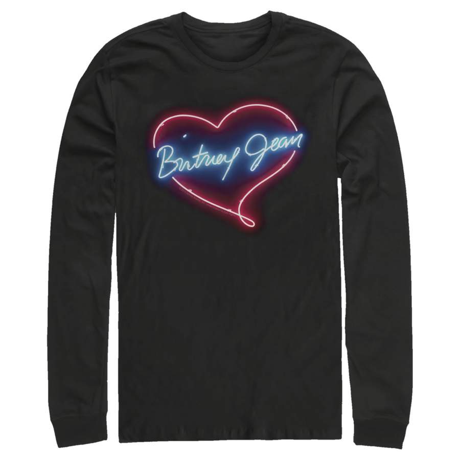 Britney Spears Men’s Jean Neon Heart  Long Sleeve Shirt