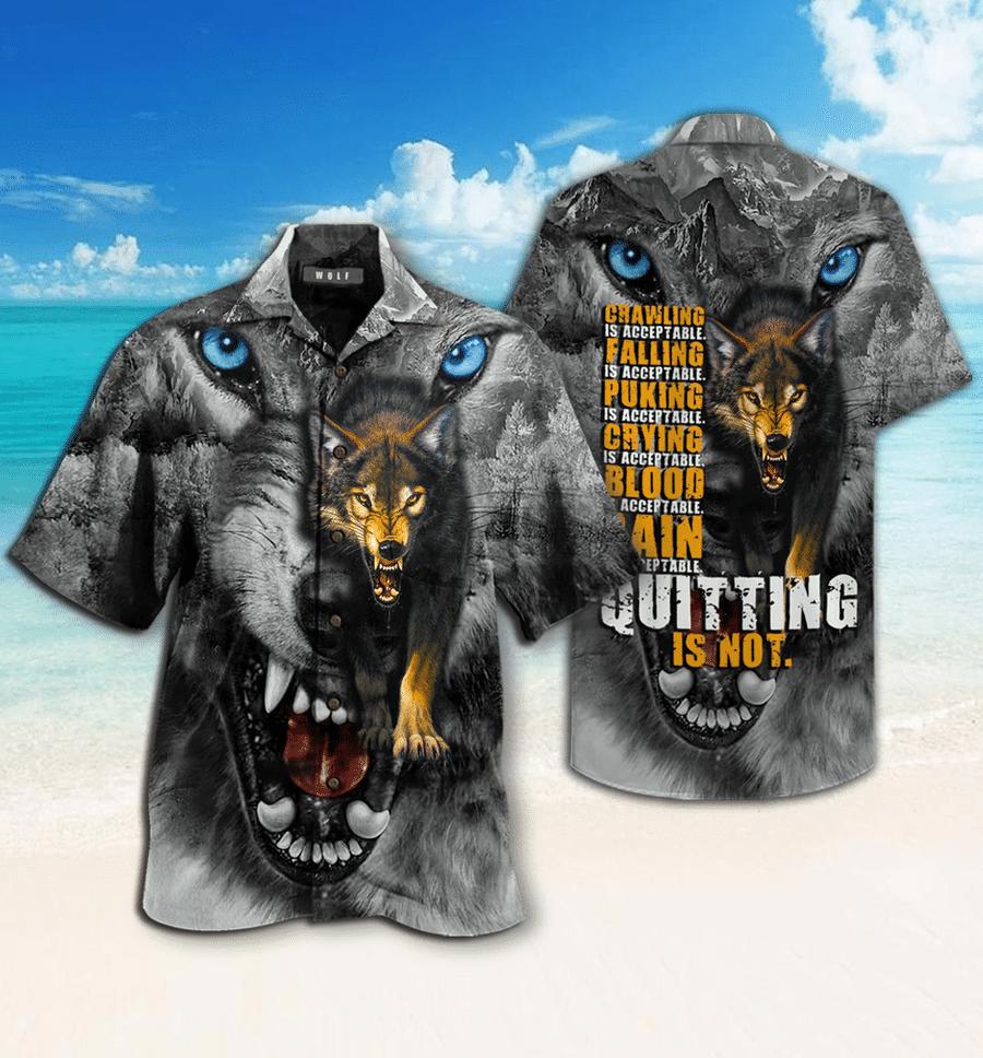 Wolf Quitting Is Not Hawaii Shirt For Men Women Ha36709