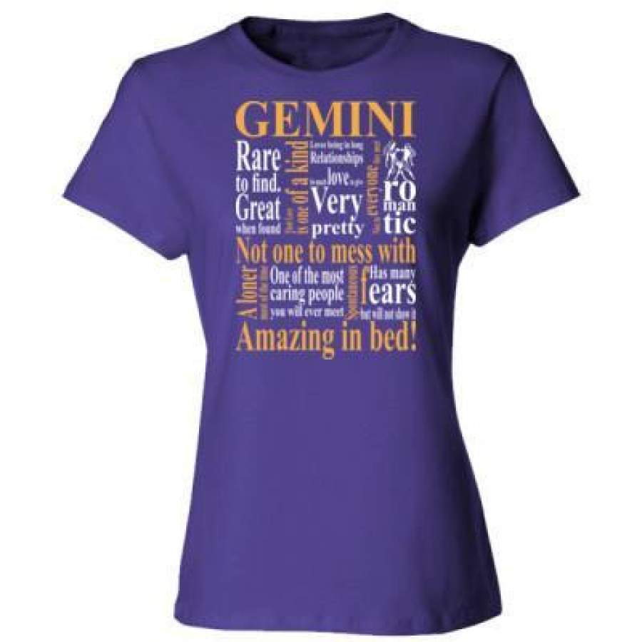 AGR Gemini Rare To Find Great When Found Not One To Mess With Amazing In Bed – Ladies’ Cotton T-Shirt