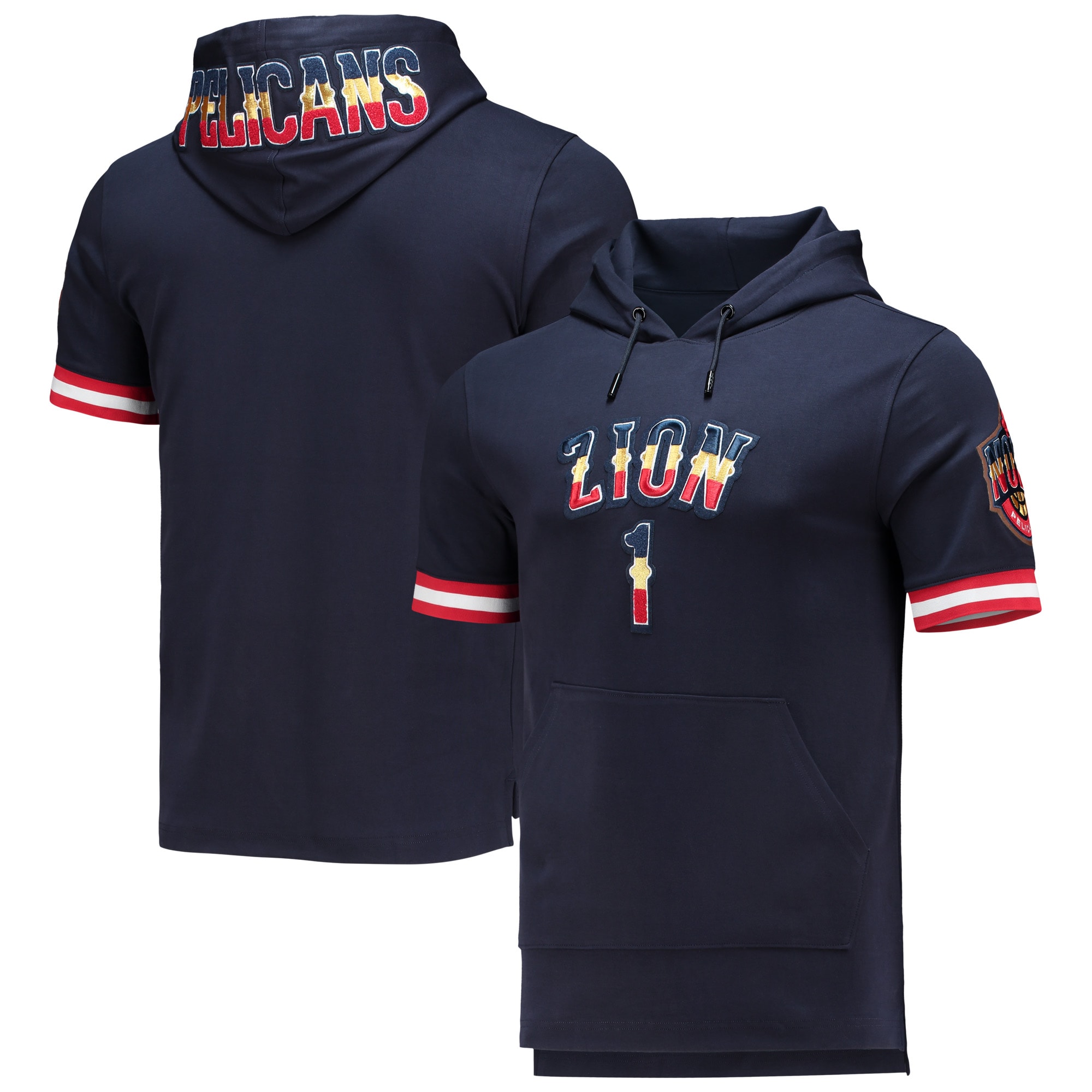 Zion Williamson New Orleans Pelicans Pro Standard Name & Number Short Sleeve Pullover Hoodie – Navy