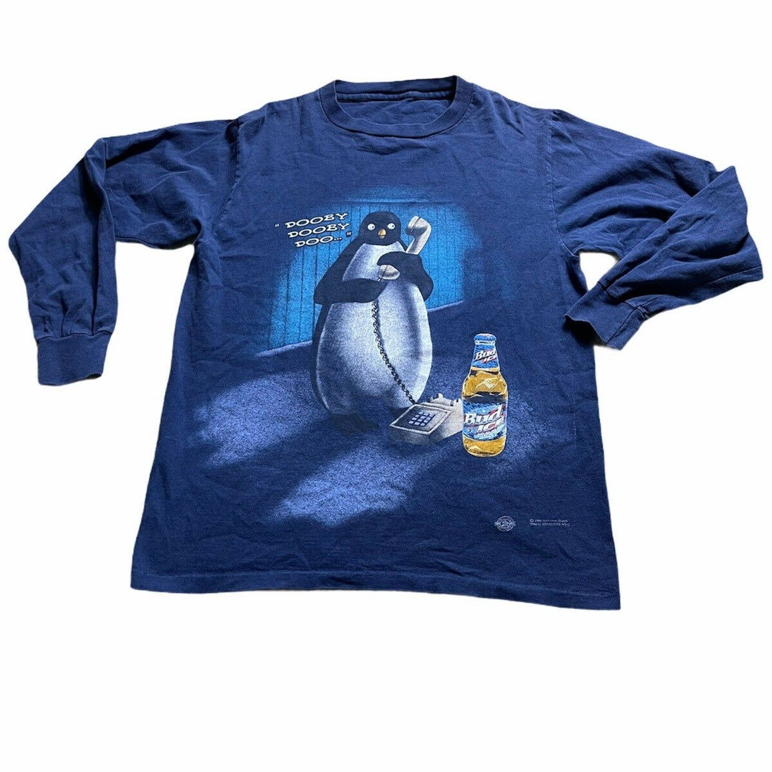 Vintage 90S 1996 Bud Light Budweiser Beer Drink Penguin T-Shirt