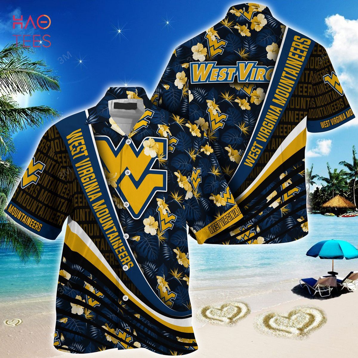 NCCA West Virginia Mountaineers Black Blue Trendy Hawaiian Shirt V2 Aloha Shirt