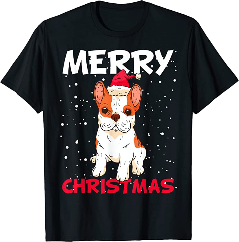 Christmas Fancy Dress Bulldog Puppy Santa Claus T-Shirt